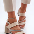 Laden Sie das Bild in den Galerie-Viewer, Sandalen mit Absatz Model 195551 Step in style