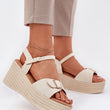 Laden Sie das Bild in den Galerie-Viewer, Keilabsatz Sandalen model 213176 Step in style
