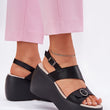 Laden Sie das Bild in den Galerie-Viewer, Keilabsatz Sandalen model 213459 Step in style
