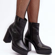Laden Sie das Bild in den Galerie-Viewer, Stiefeletten mit Absatz Model 190201 Step in style | Textil Großhandel ATA-Mode