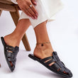 Laden Sie das Bild in den Galerie-Viewer, Pantoletten Model 181196 Step in style | Textil Großhandel ATA-Mode