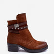 Laden Sie das Bild in den Galerie-Viewer, Stiefeletten mit Absatz Model 185640 Step in style | Textil Großhandel ATA-Mode
