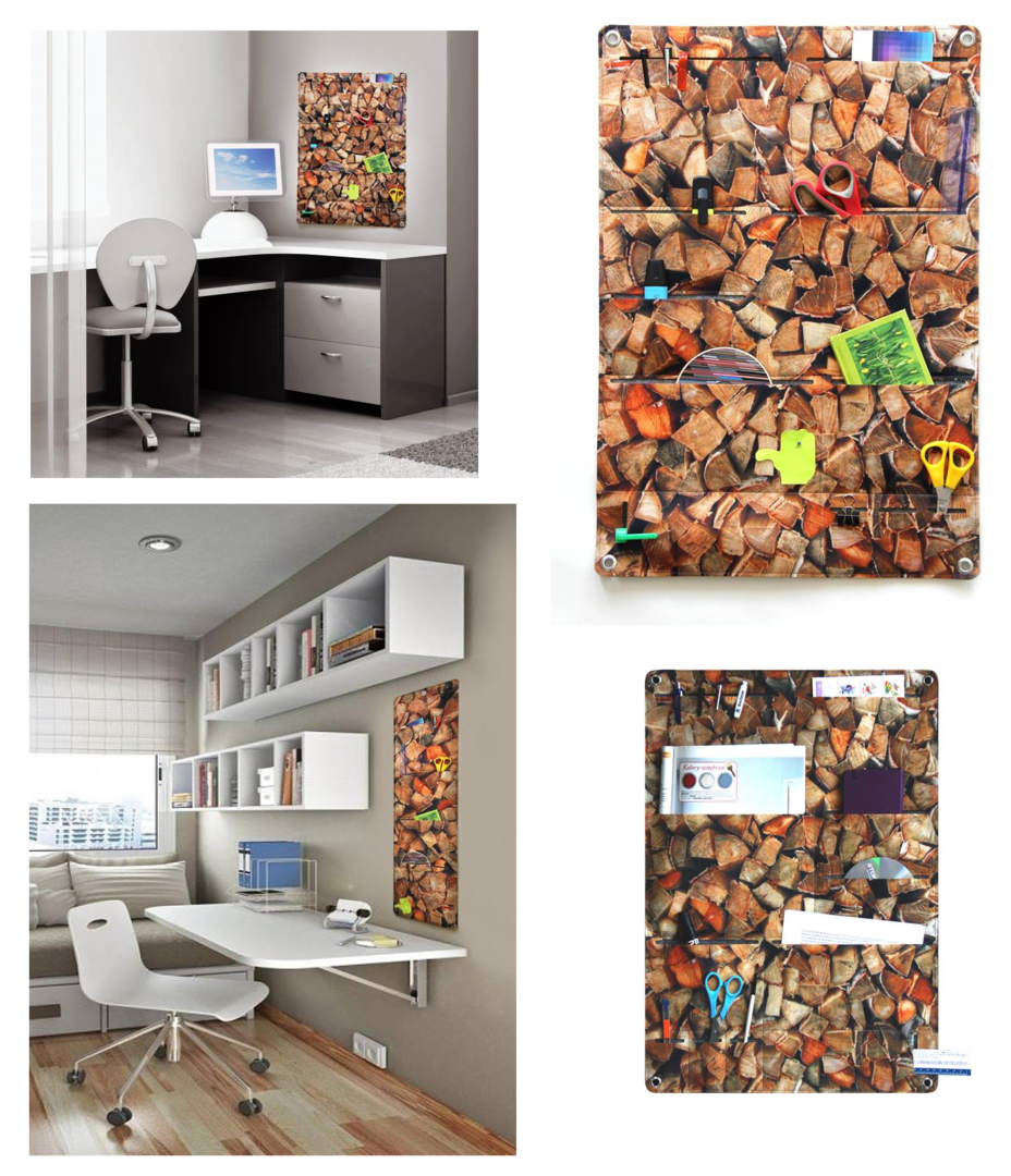 Wandorganizer 65x45 »Silber Holz« HD01