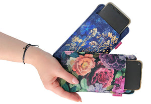 Etui Smartphone »Frida Flowers« Anthrazit ED105 | Textil Großhandel ATA-Mode