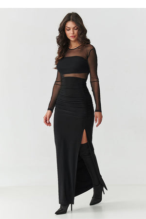  Langes Kleid model 218306 Makadamia 