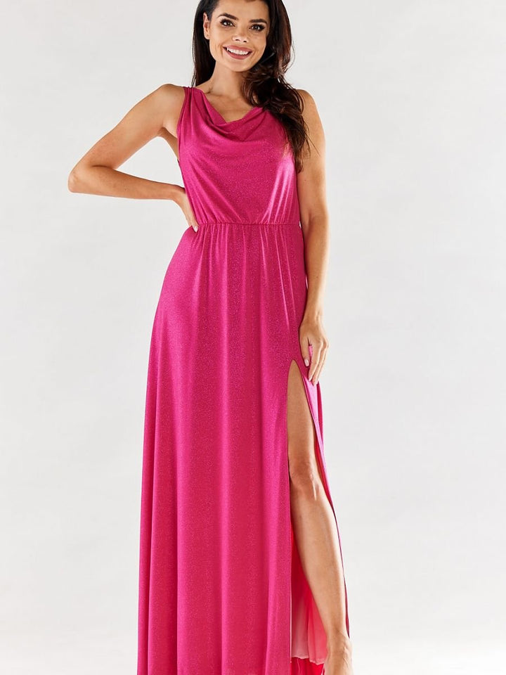 Langes Kleid Model 174348 awama | Textil Großhandel ATA-Mode