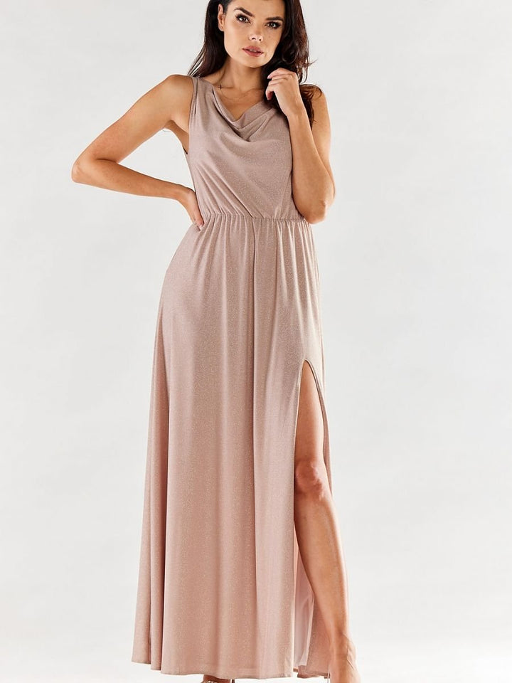 Langes Kleid Model 174372 awama | Textil Großhandel ATA-Mode
