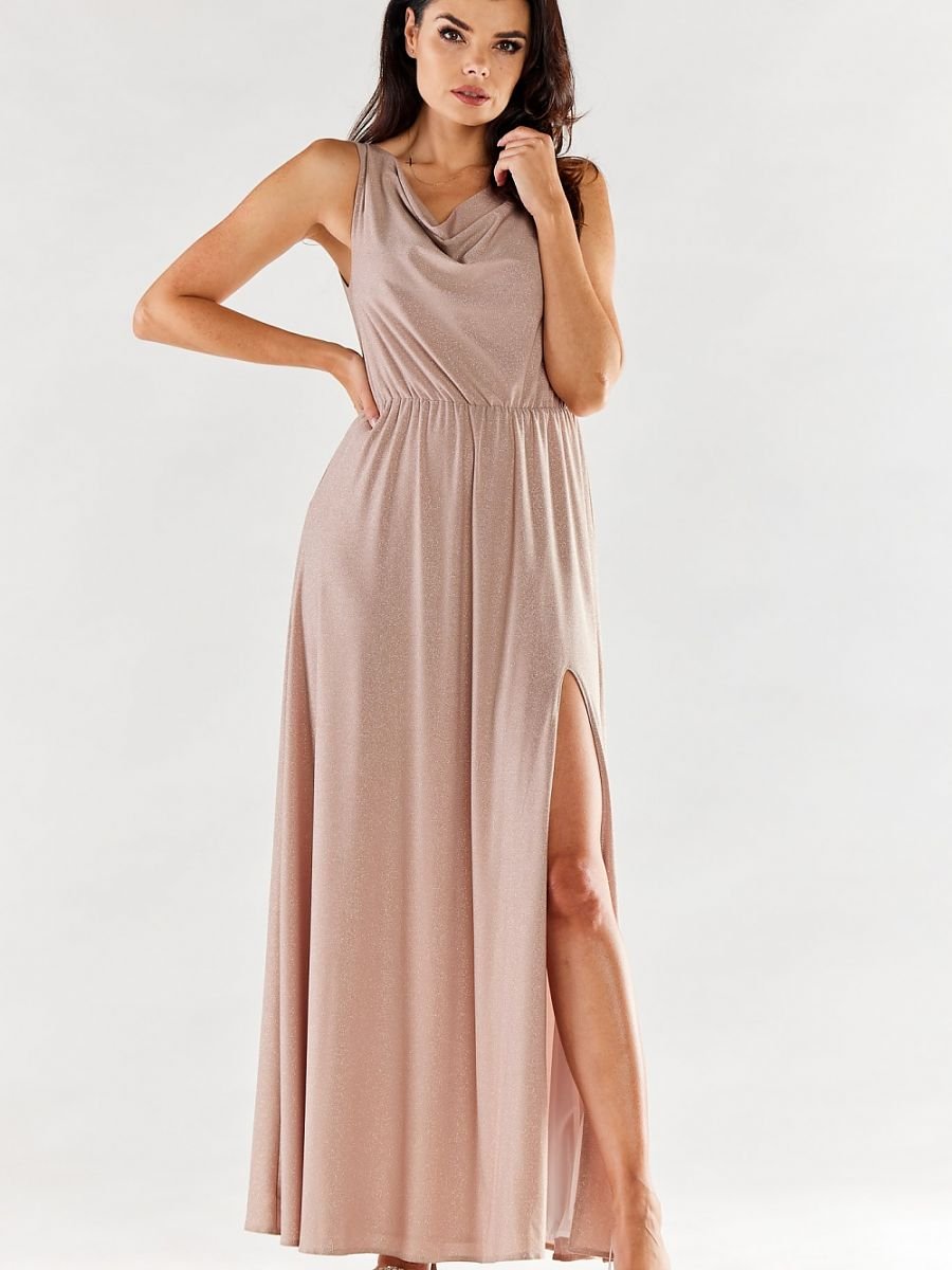 Langes Kleid Model 174372 awama | Textil Großhandel ATA-Mode