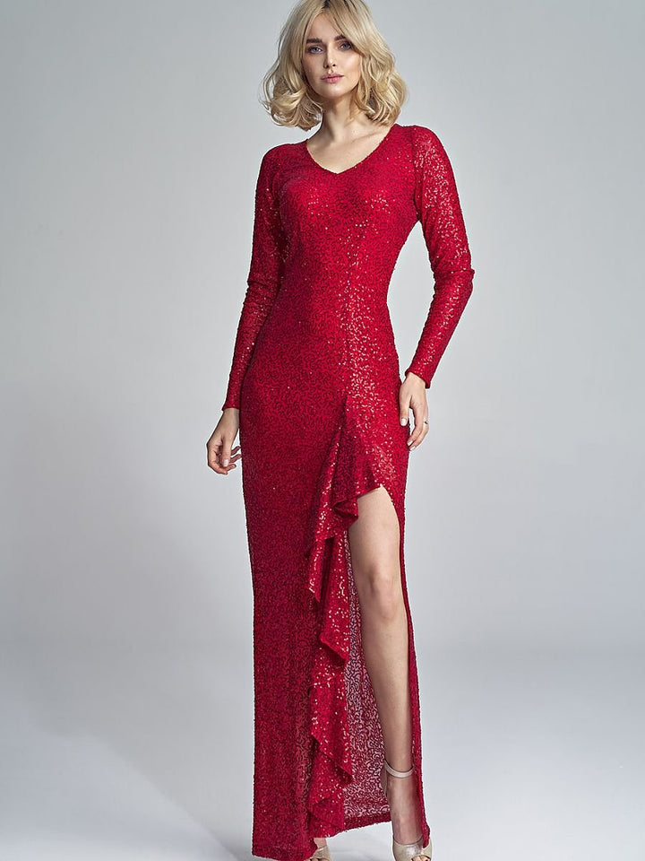 Langes Kleid Model 184294 Marselini | Textil Großhandel ATA-Mode