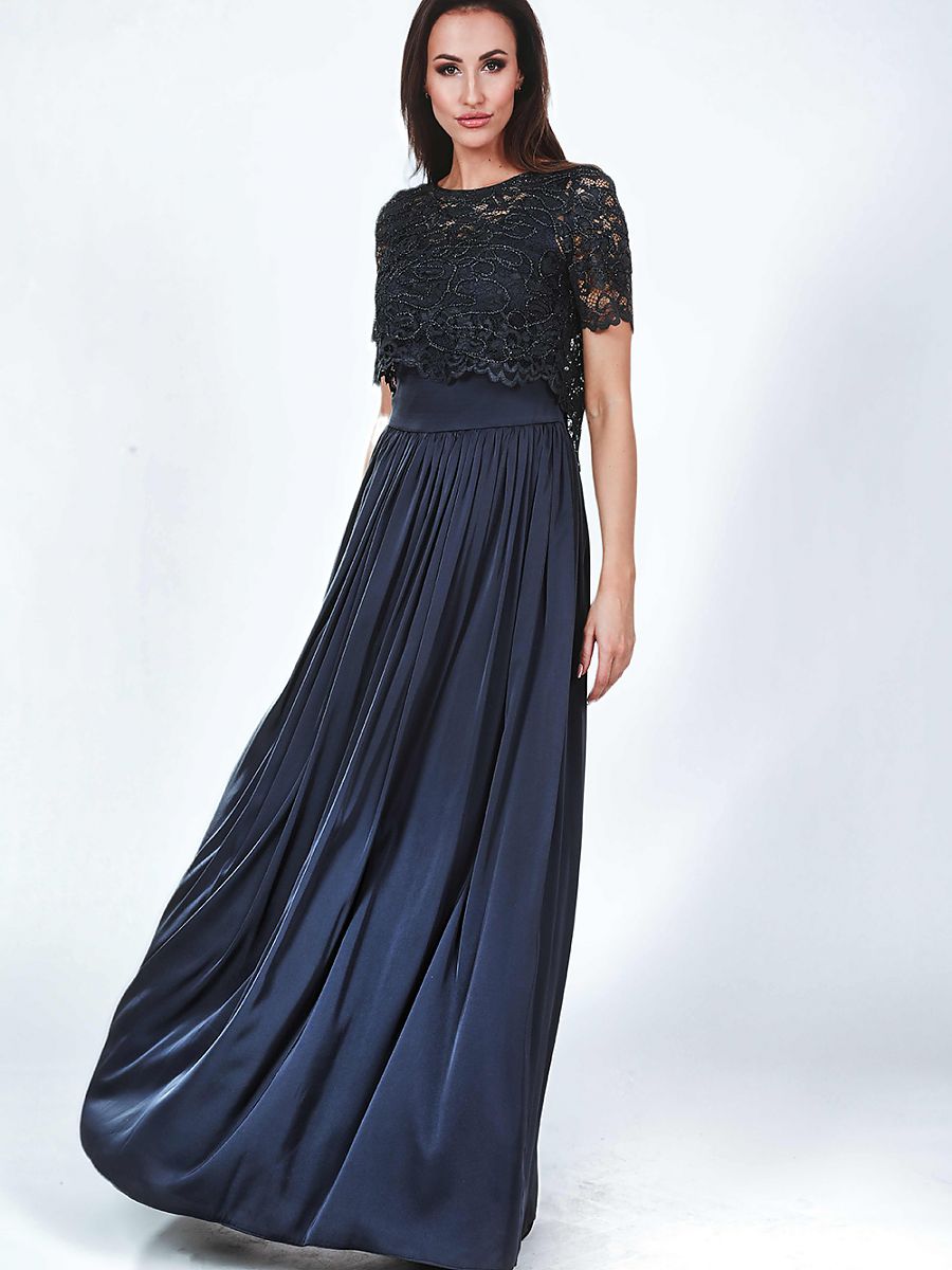 Langes Kleid Model 184315 Marselini | Textil Großhandel ATA-Mode