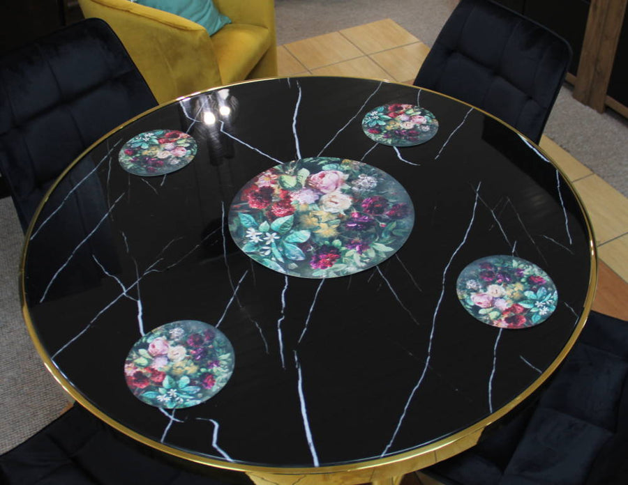 Tischmatten SET Rund 1+4 »Bouquet« PO66 | Textil Großhandel ATA-Mode