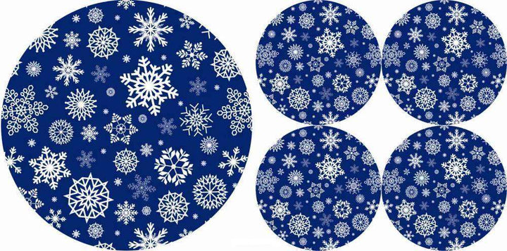 Tischmatten SET Rund 1+4 »Snow« PO152 | Textil Großhandel ATA-Mode