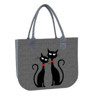 Filztasche LADY XL »Black Cats« TL11 | Textil Großhandel ATA-Mode