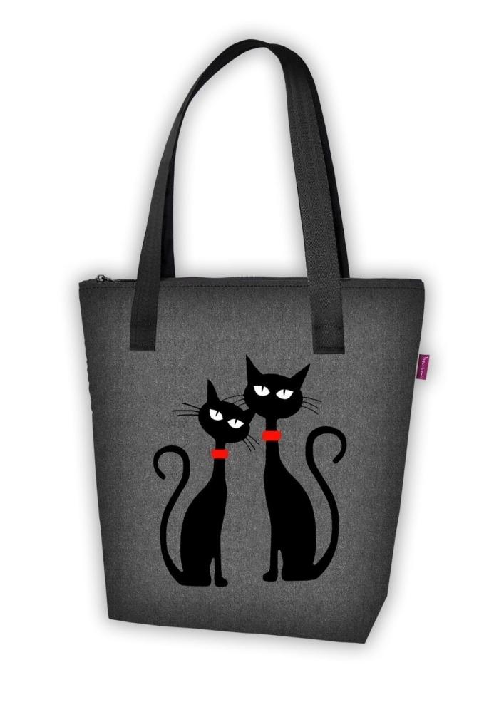 Stofftasche NEW VIVA »Black Cats« VN10 | Textil Großhandel ATA-Mode