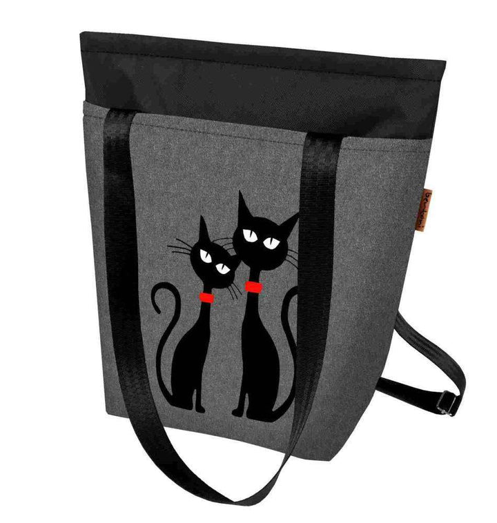 Tasche/Rucksack 2in1 »Black Cats« TB04 | Textil Großhandel ATA-Mode
