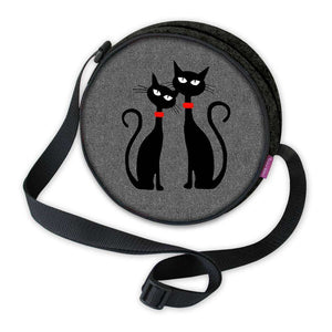 Filztasche TWIST »Black Cats« Anthrazit TT222 | Textil Großhandel ATA-Mode