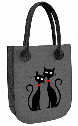 Tasche CITY »Black Cats« Anthrazit FCA08 | Textil Großhandel ATA-Mode
